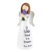 A Faithful Friend is a Treasure Angel Figurine
