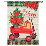 Be Merry, Christmas Wagon, Flag, Large