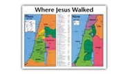 Where Jesus Walked: Then & Now, Laminated Wall Chart