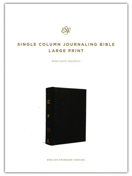 Personalized ESV Single Column Journaling Bible Large popular Print, Deep Brown Buffalo Genuine Leather, ISBN 9781433570919