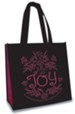 Filled With Joy, Eco Tote, Black and Pink