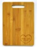 Personalized, Bamboo Cutting Board, with Handle, Heart