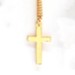 Rounded Plain Cross--Gold-plated Pendant