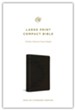 ESV Large-Print Compact Bible--soft leather-look, charcoal with crown design