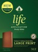 NLT Life Application Large-Print Study Bible, Third Edition--soft leather-look, brown, mahogan, red letter  (indexed)