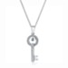 Key Bottled Necklace with Clear Accent Stone