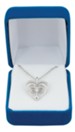 Radiant Heart With Cross Pendant, Sterling Silver