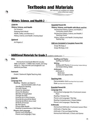 Abeka Homeschool History, Science, and orders Health Teaching Charts - 2nd Grade