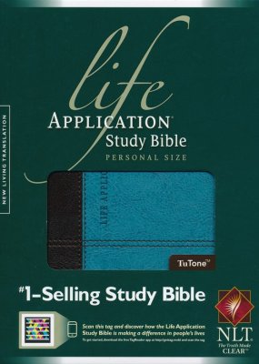 NLT Life Application Study Bible, Personal Size TuTone Dark Brown/Teal Leatherlike  - 