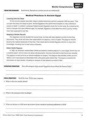 Daily Reading Comprehension, Grade 6 Student Workbook 