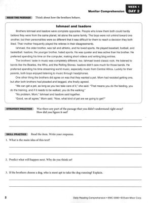 Daily Reading Comprehension, Grade 6 Student Workbook 