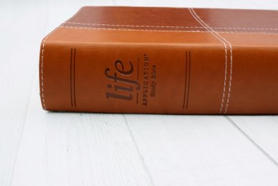 NIV Life Application Study Bible, Third Edition--soft leather-look, brown  (indexed)