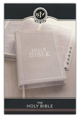 KJV Thinline Wedding Bible--imitation leather, white