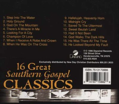 16 Great Southern Gospel Classics, Volume 1 CD