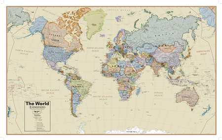 World Boardroom Laminated Wall Map 38 X 48 - Christianbook.com