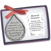 God Saw Him Getting Tired, Memorial Pewter Ornament
