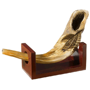 Small Wooden Ram's Horn Shofar Stand