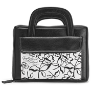 Floral Briefcase Style Bible Cover, Black and White, Large
