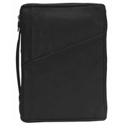 Leather Bible Cover, Black, Large