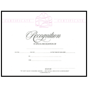 Pearl Foil Stamped (1 Corinthians 3:14)--Recognition Certificates