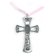 Pewter Hanging Cross, Protect This Child, Girl