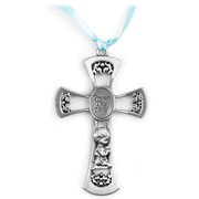 Pewter Hanging Cross, Protect This Child, Boy