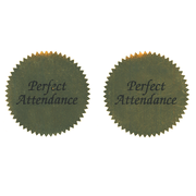 Perfect Attendance Gold Stickers (50 Stickers)