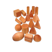 Hardwood Geometric Solids, 19-Piece Set