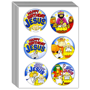 Happy Birthday, Jesus--Stickers, pack of 100   - 