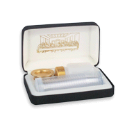 Portable Communion Set: Brasstone with 20 Cups, Black Case