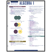 Algebra 1 - Quick Access Reference Chart