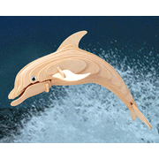 Bottlenose Dolphin (Small), Woodcraft 3-D Puzzle Kit