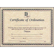Certificate of Ordination for Deacon, Pkg. of 6
