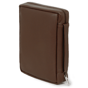 Leather Bible Cover, Brown, Large