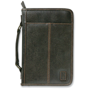 Aviator Style Bible Cover with Handle, Brown, Large