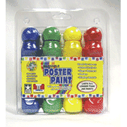Poster Paint - 4 Pack (1 each of red, green, blue & yellow)