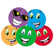 Colorful Smiles, Small Round Scratch and Sniff Stickers (Tutti-Frutti)
