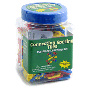 Tub of Connecting Spelling Tiles: 156-Piece Learning Set