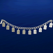 Ten Commandments, Rhodium-Plated Charm Bracelet