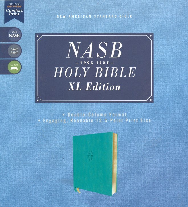 1995 Text Comfort Print XL Edition Holy Bible NASB Teal Leathersoft 