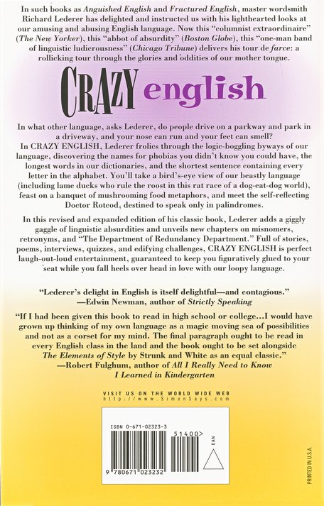 Crazy English The Ultimate Joy Ride Through Our Language Richard Lederer Christianbook Com