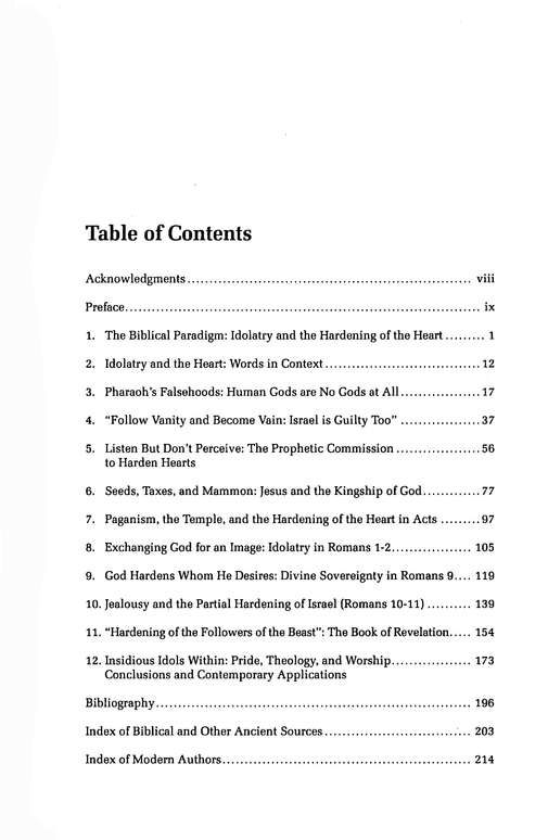 Table of Contents Preview Image - 2 of 7 - Idolatry and the Hardening of the Heart