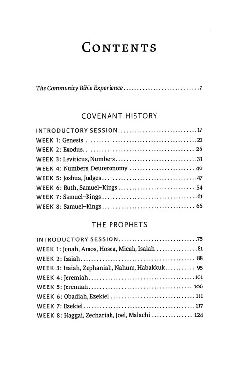 the bible experience table of contents