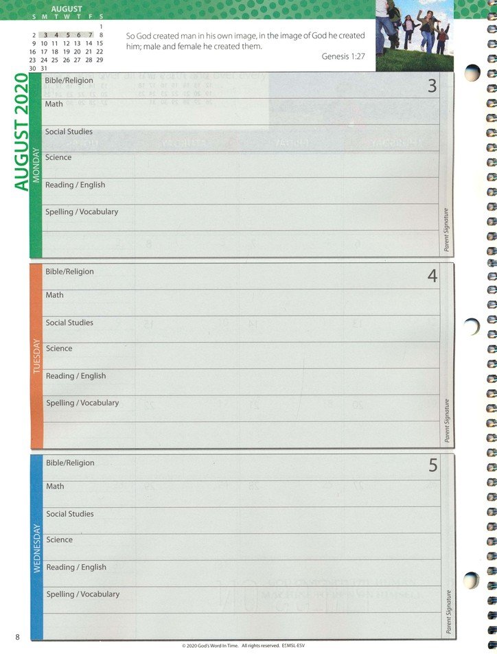 God S Word In Time Scripture Planner Press On Philippians 3 13 14 Secondary Teacher Edition Esv Version August July 21 Christianbook Com