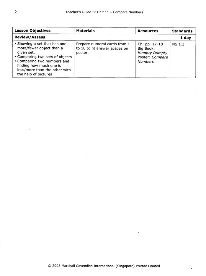 Excerpt Preview Image - 4 of 6 - EarlyBird Kindergarten Math (Standards Edition)  Teacher's Guide B