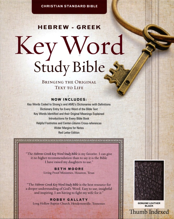 CSB Hebrew-Greek Key Word Study Bible, genuine leather, black-indexed:  Edited By: Dr. Spiros Zodhiates: 9781617155178 