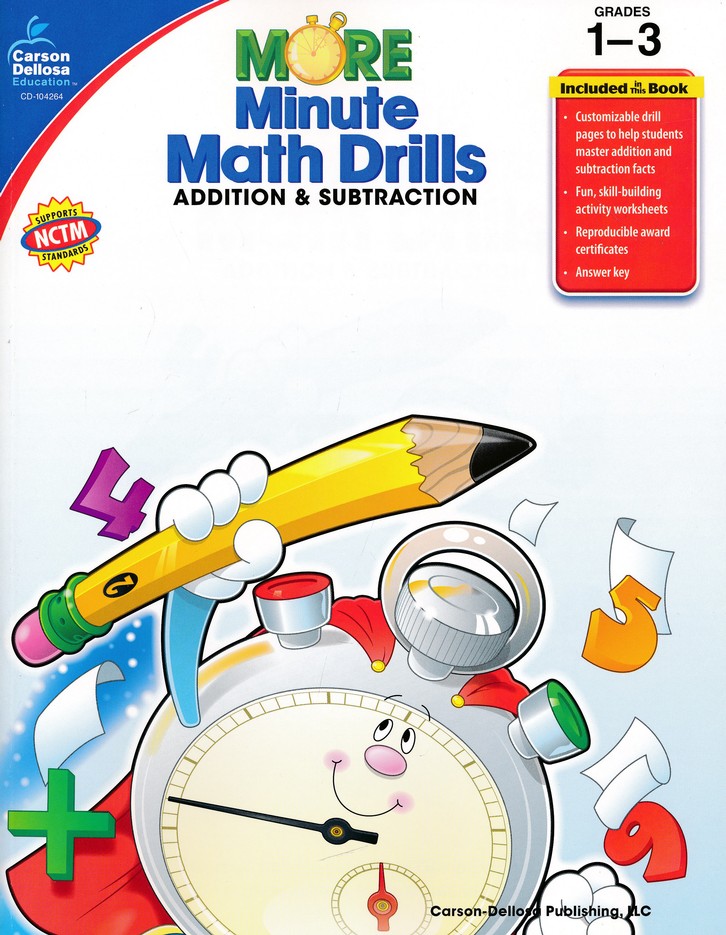 more minute math drills addition subtraction grades 1 3 9781604180350 christianbook com