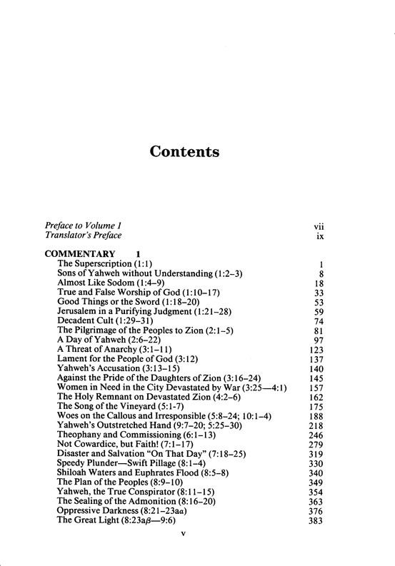 Table of Contents Preview Image - 3 of 11 - Isaiah 1-12: Continental Commentary Series [CCS]
