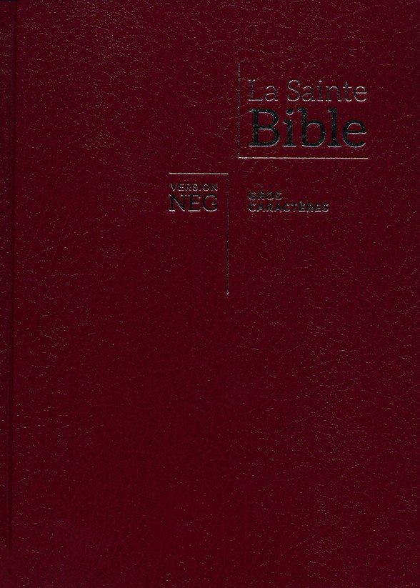 French Bible LARGE PRINT, Segond 1910 Bonded Leather Thumb Index, Red Letter
