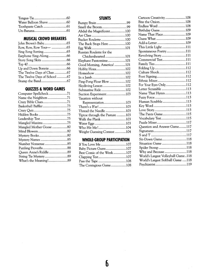 Table of Contents Preview Image - 3 of 8 - Crowd Breakers & Mixers, Idea Library